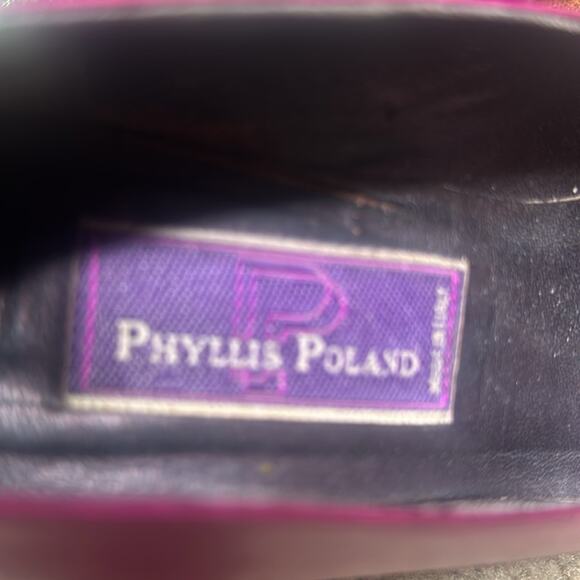 PHYLLIS POLAND 90’s DESIGNER BURGUNDY PINK PUMPS Stunning Snake Heels Edges 8B - Picture 5 of 14